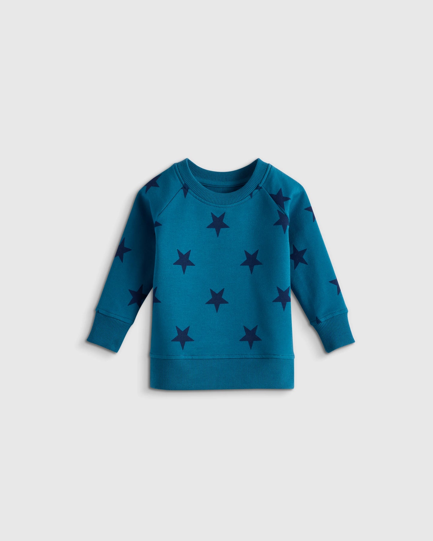 Organic Cotton French Terry Crew Neck Sweatshirt - 3-6M / Blue Stars