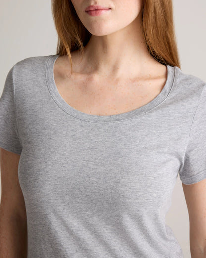 Cotton Modal Scoop Neck Tee - XS / Navy