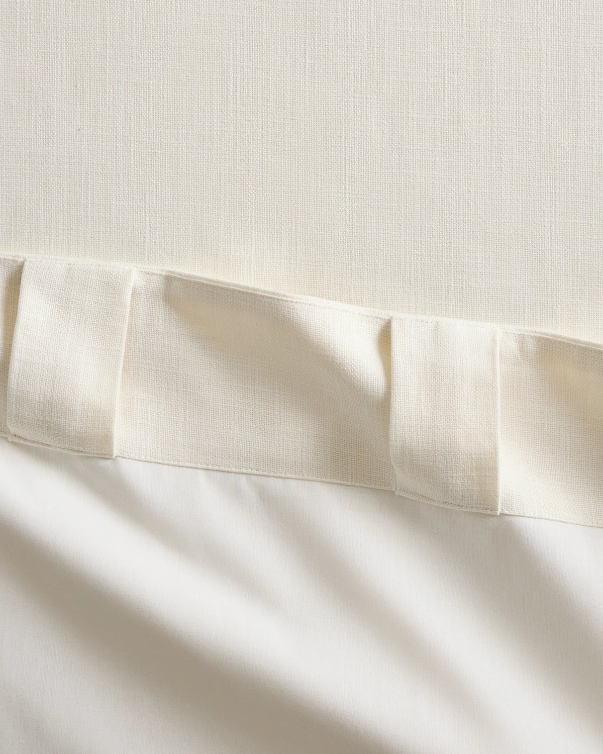 Piped Edge Cotton Curtain - Single Panel - 48x84 / Ivory/Black Piping