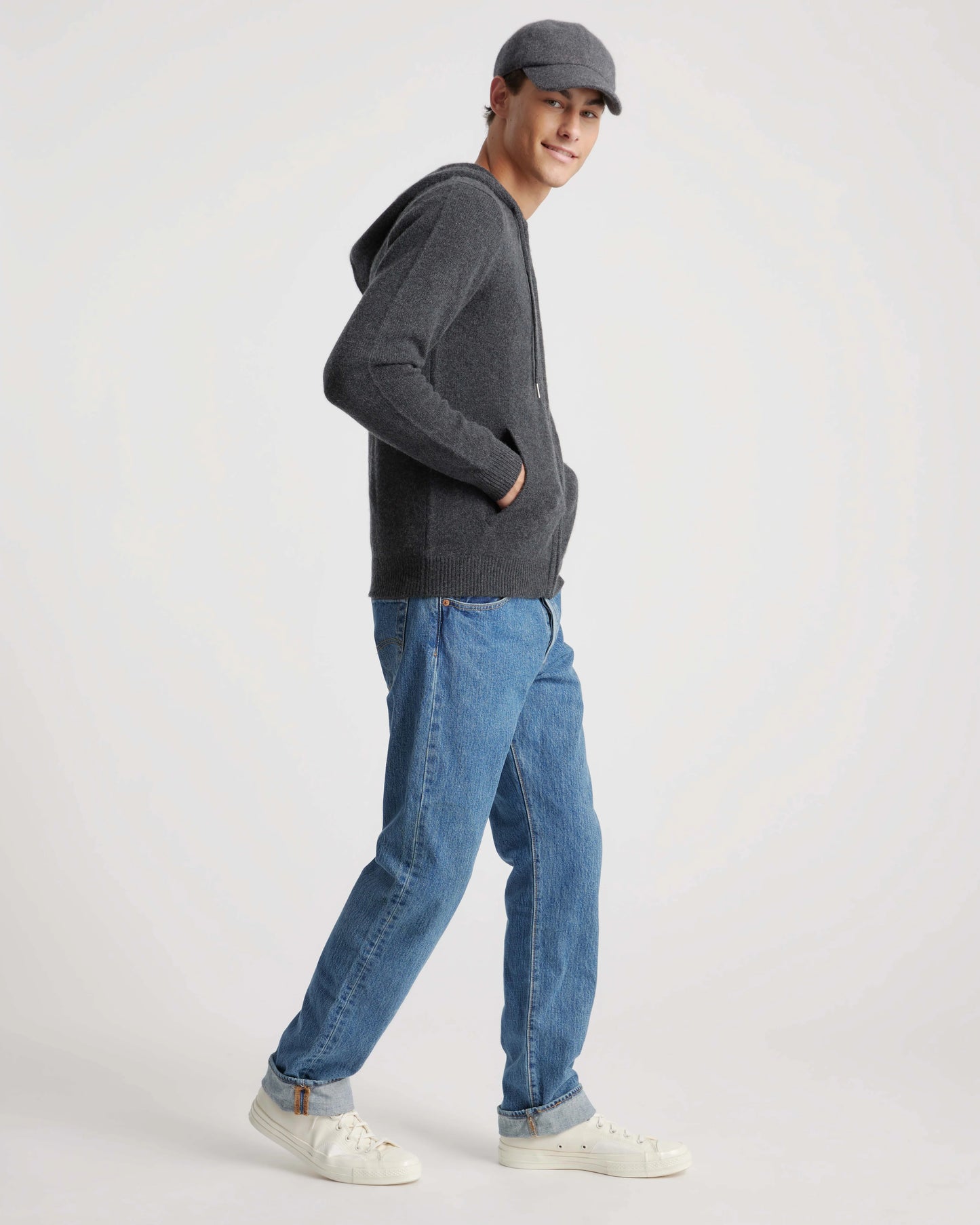 Mongolian Cashmere Full-Zip Hoodie - S / Teak