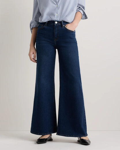 Bella Stretch Palazzo Jeans - 24 / Frosted Blue
