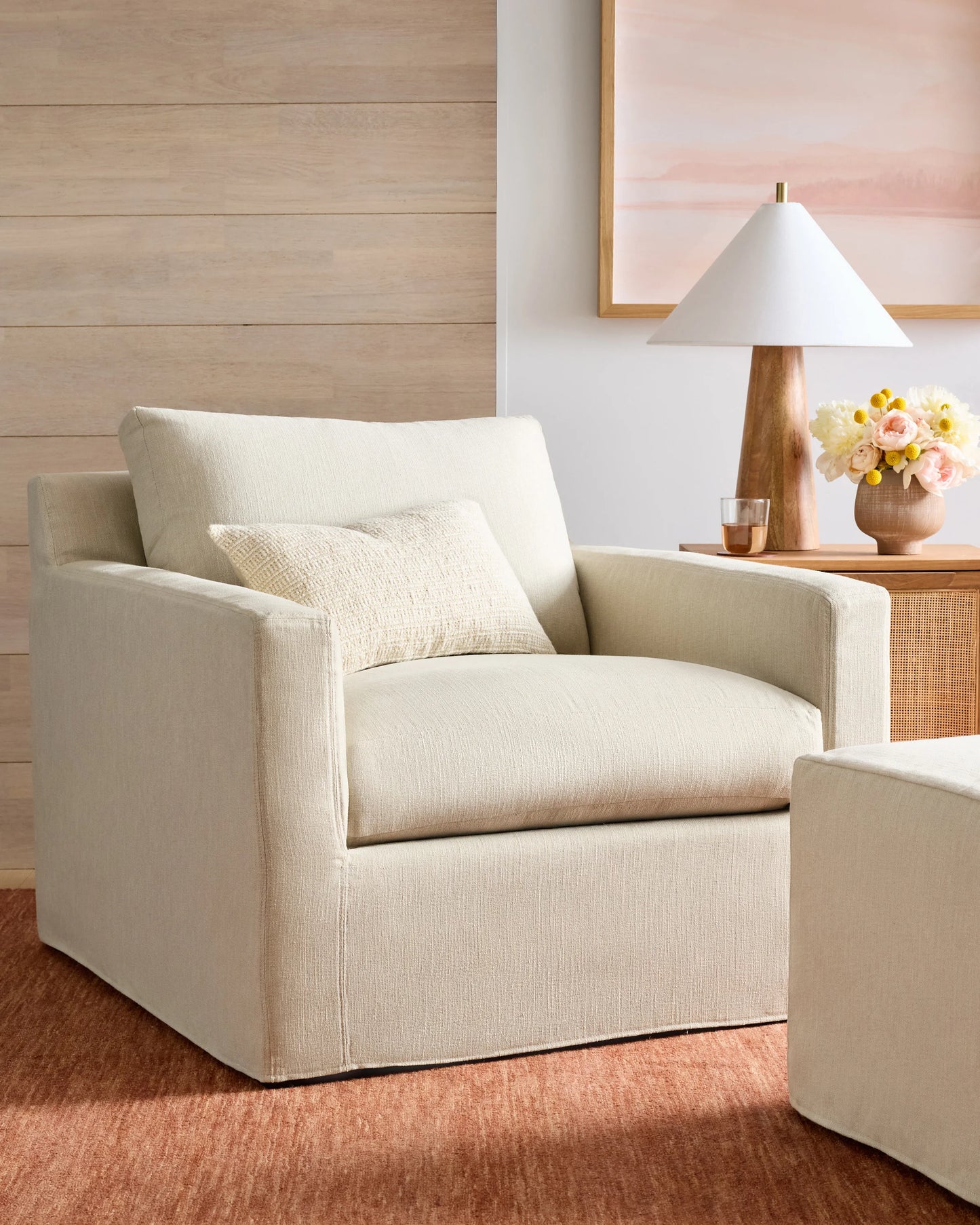 Ellery Slipcover Chair in Performance Linen - One Size / Sand