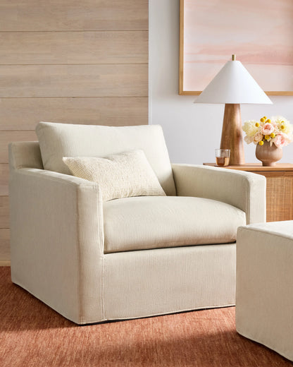 Ellery Slipcover Chair in Performance Linen - One Size / Sand