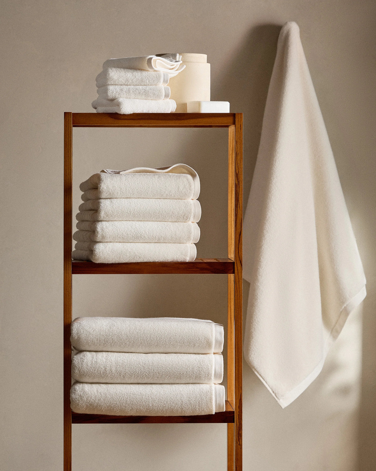 Plush Organic Turkish Cotton Hand Towel (Set of 2) - One Size / White