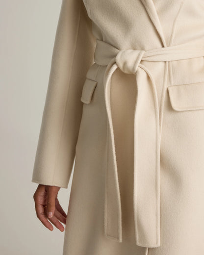 100% Mongolian Cashmere Double-Faced Wrap Coat - XS / Camel