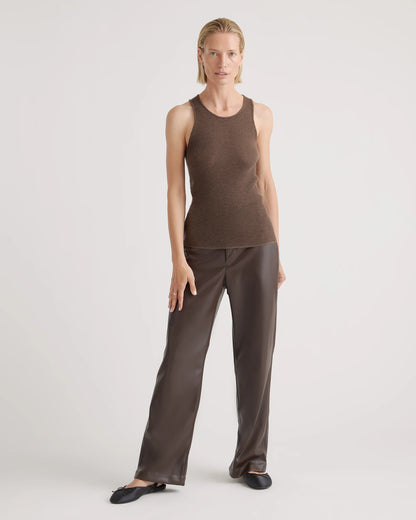 Featherweight Cashmere Ribbed Tank - XS / Charcoal