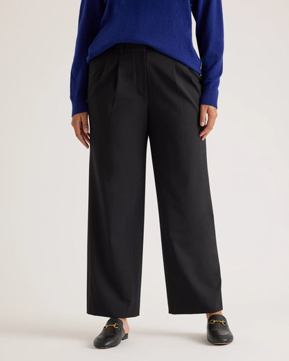 Italian Wool Pleated Trouser - 0 / Black
