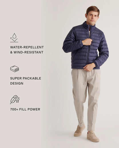 Lightweight Down Packable Puffer Jacket - XS / Overcast Grey