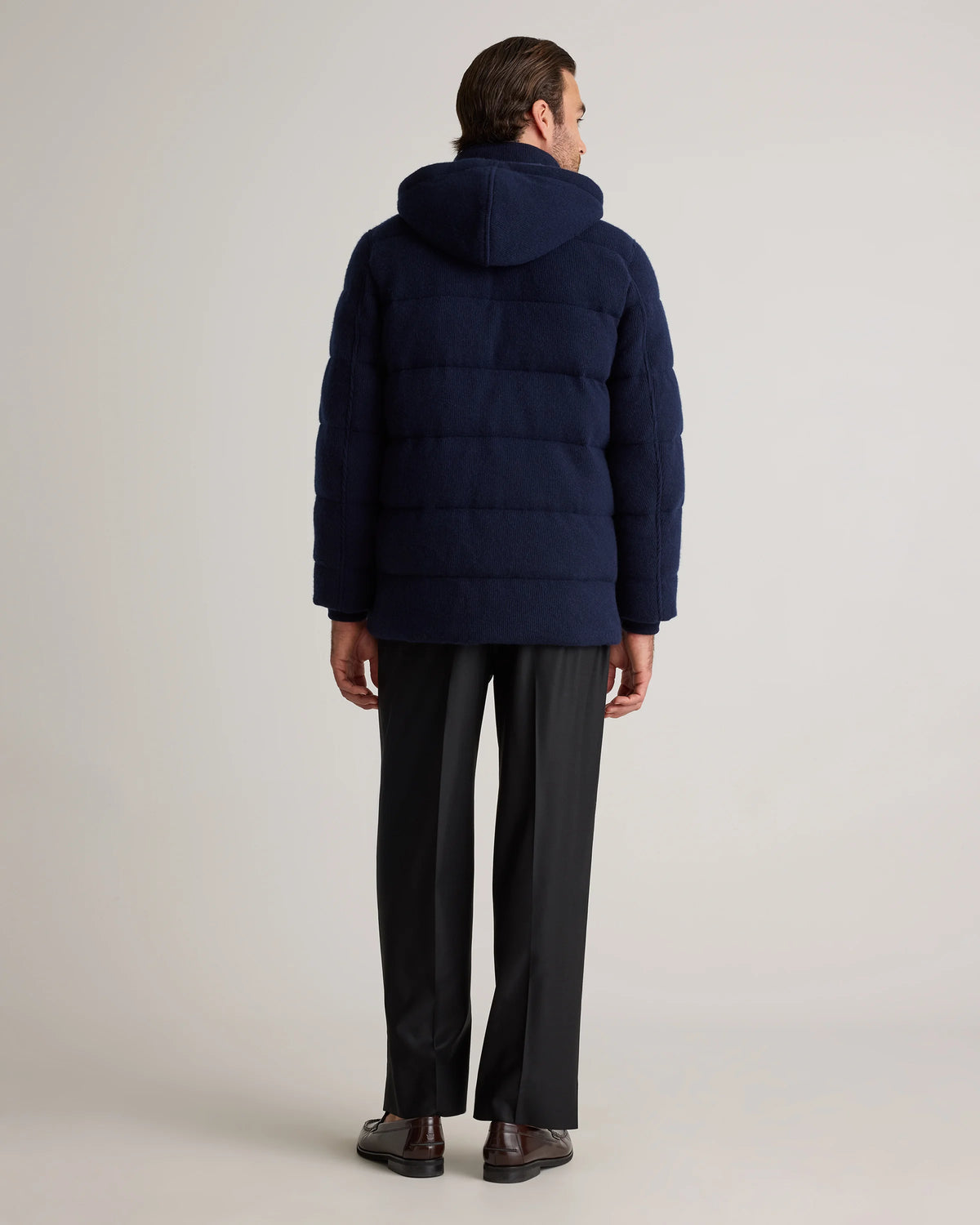 Mongolian Cashmere Puffer Coat - S / True Navy