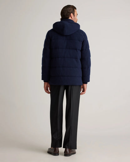 Mongolian Cashmere Puffer Coat - S / True Navy