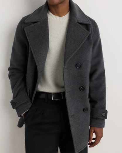 Wool Cashmere Peacoat - XS / Heather Charcoal