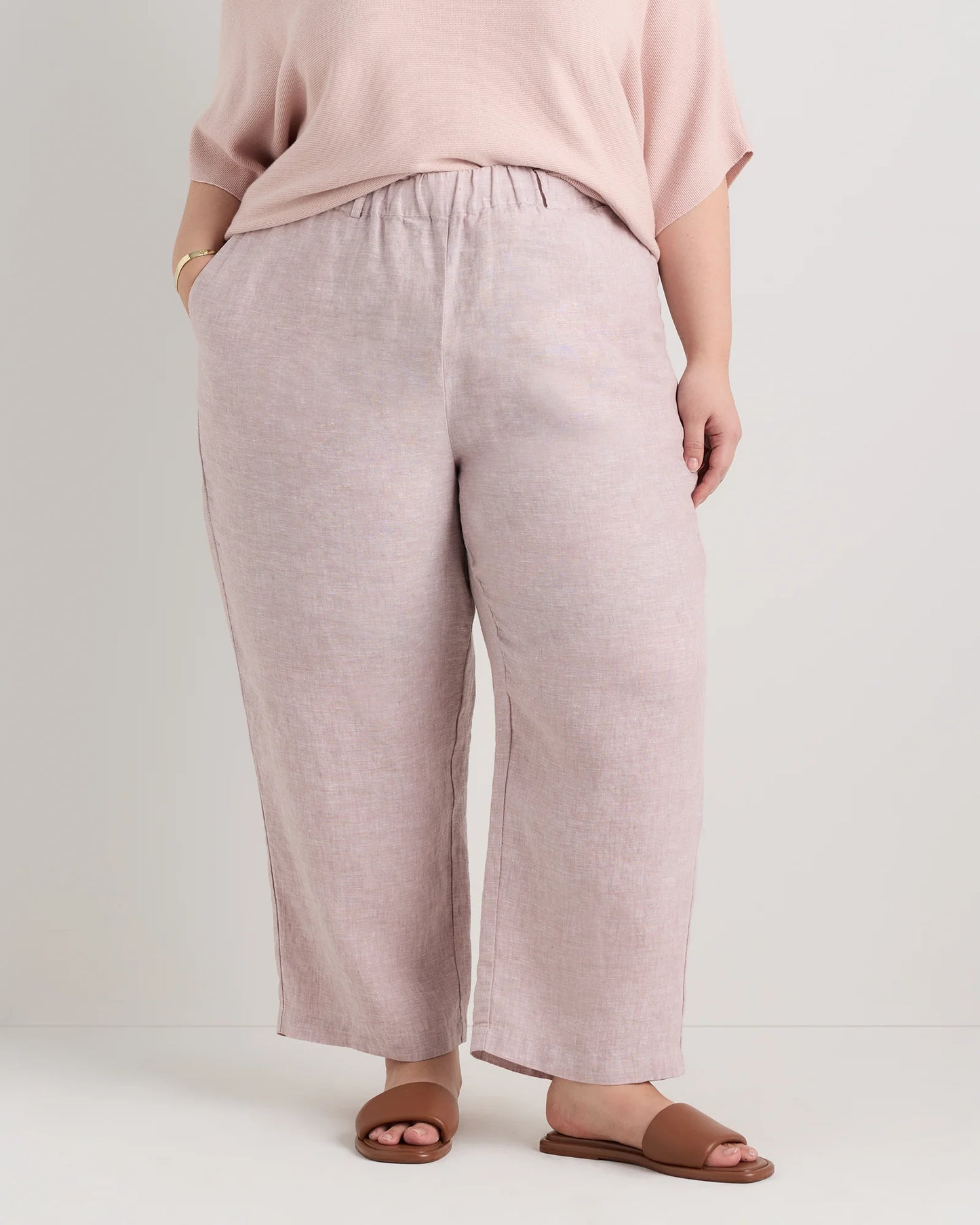 100% European Linen Pants - 1X / Bayberry Olive