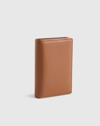 Italian Leather RFID Card Holder - One Size / Hickory