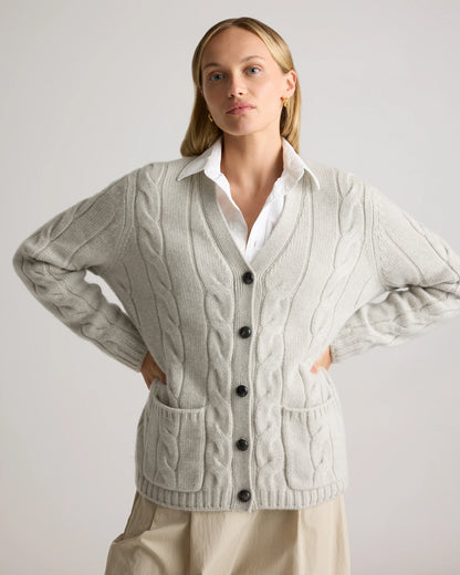 Luxe Baby Cashmere Cable Cardigan - XS / Pearled Ivory