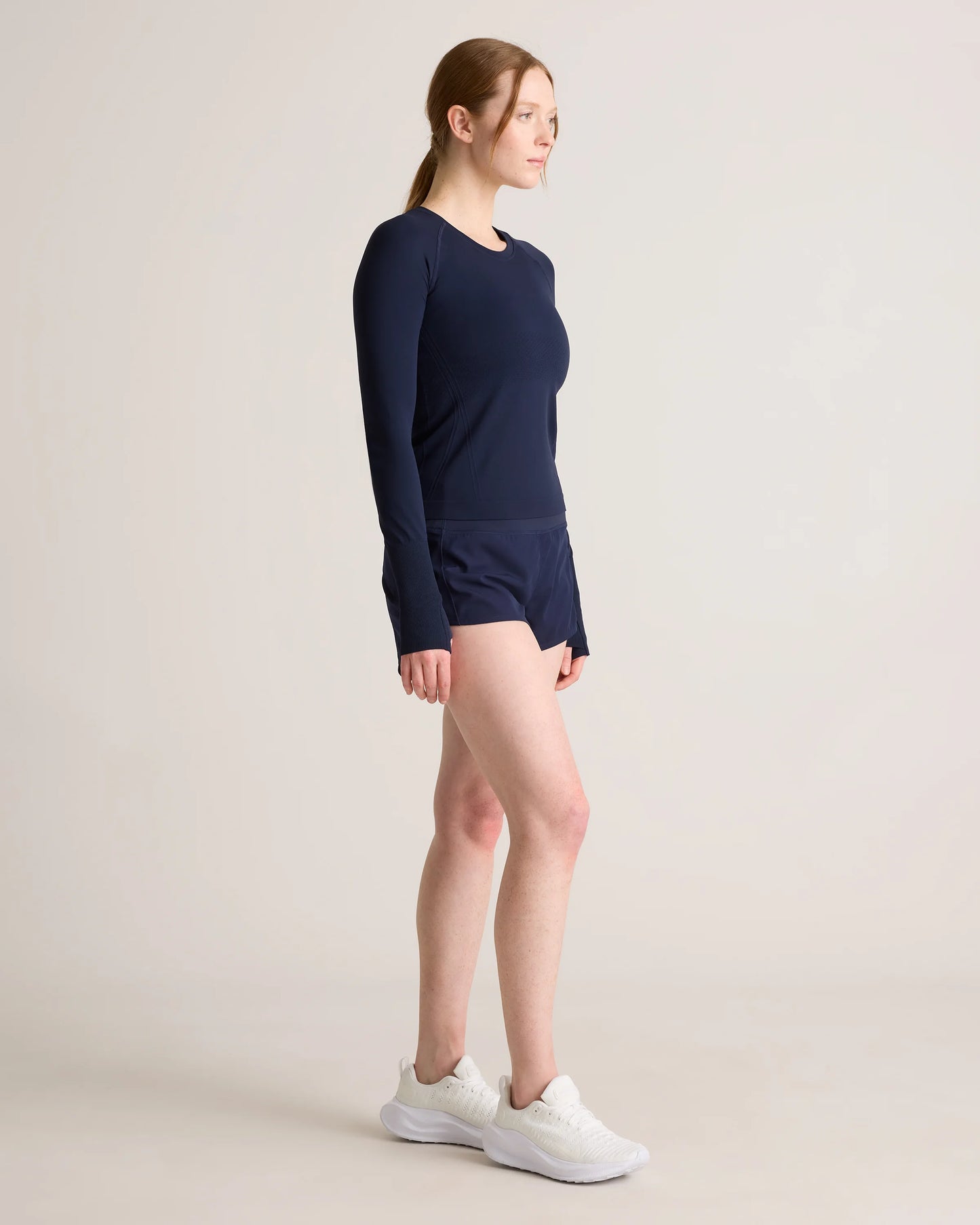 Seamless Waist-Length Long Sleeve Top - XS / Deep Navy