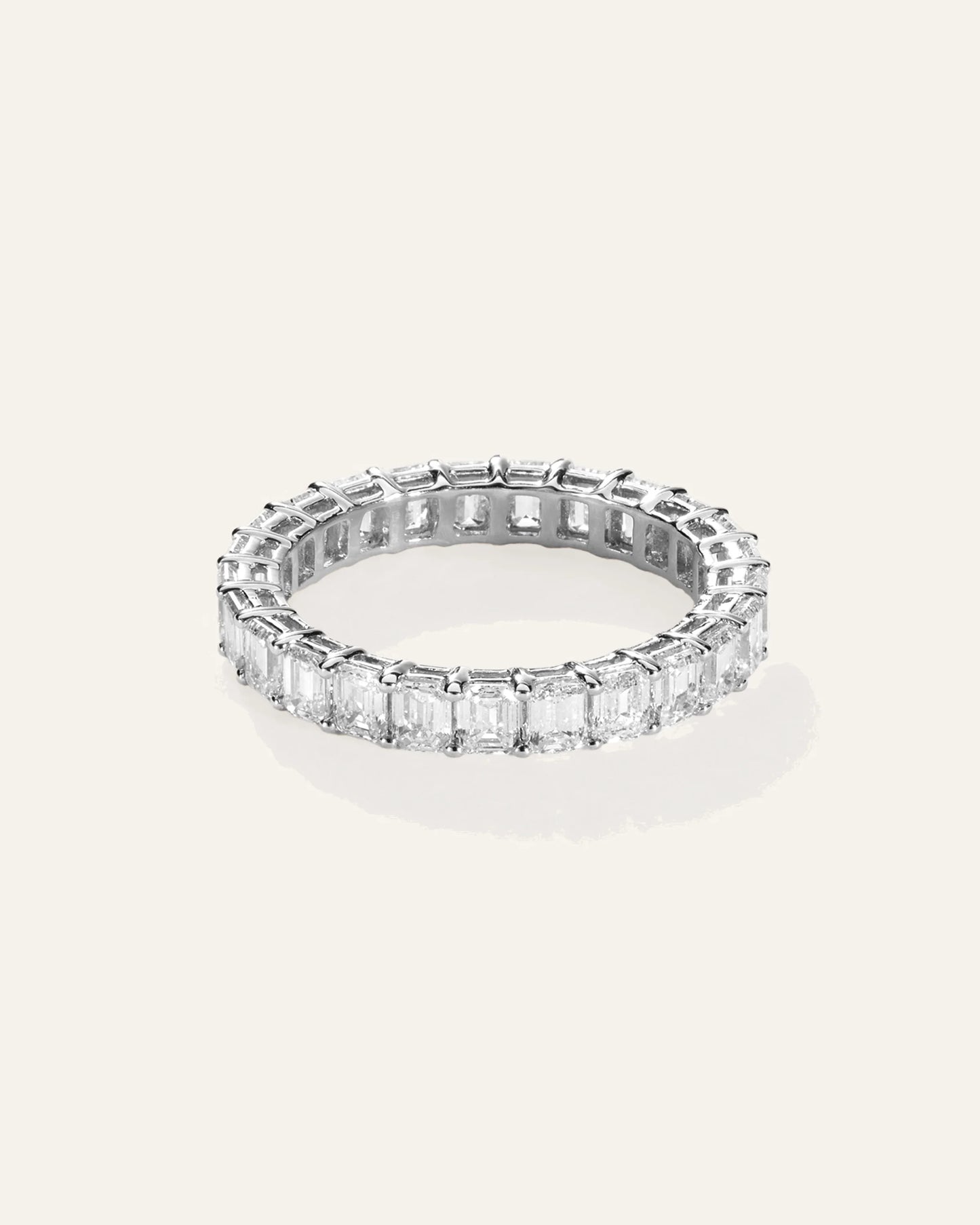 Lab Grown Diamond Emerald Eternity Band - 5 / Yellow Gold