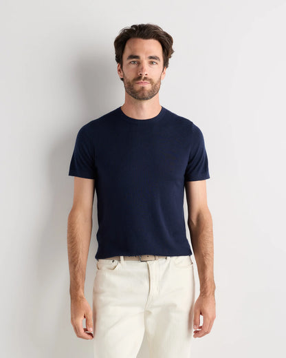 100% Superfine Mongolian Cashmere Tee - S / True Navy