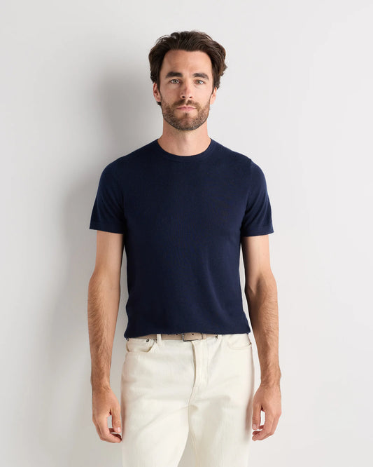 100% Superfine Mongolian Cashmere Tee - S / True Navy