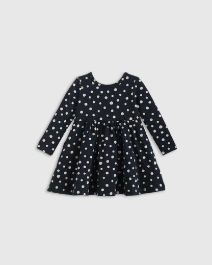 Organic Cotton Long Sleeve Skater Dress - 0-3M / Flower Buds