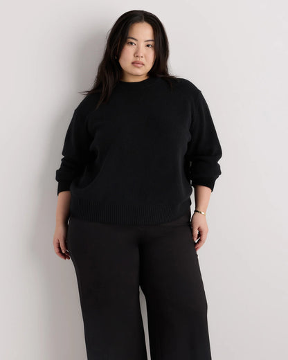 Mongolian Cashmere Oversized Crewneck Sweater - 1X / Oatmeal