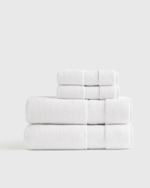 Classic Organic Turkish Cotton Bath Sheet Bundle (4 pieces) - One Size / White