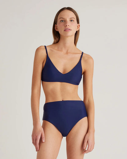 Italian V-Neck Bikini Top - XS / Black