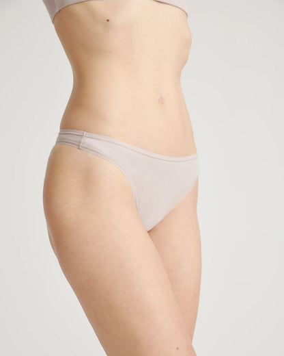 Organic Cotton Thong (6-pack) - XS / Mink