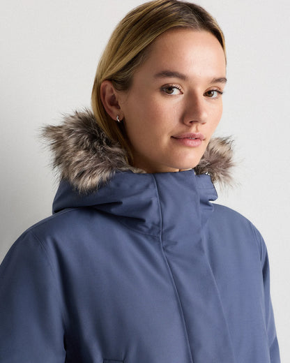 Responsible Down Hooded Long Parka - XS / Storm Blue