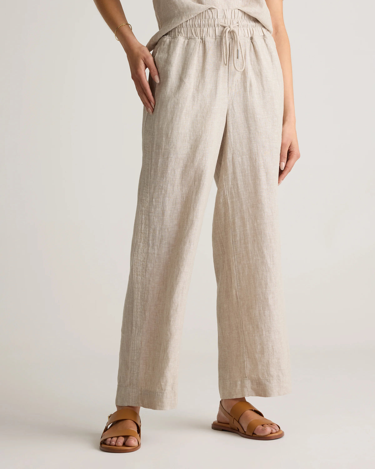 100% European Linen Wide Leg Pants - XS / Bayberry Olive