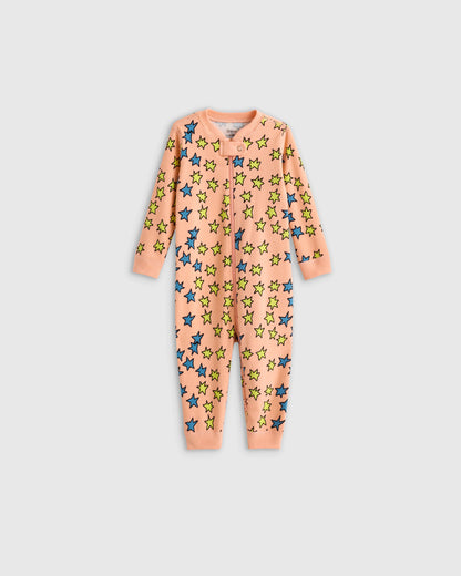 100% Organic Cotton One Piece Pajama - 0-3M / Navy Stripe