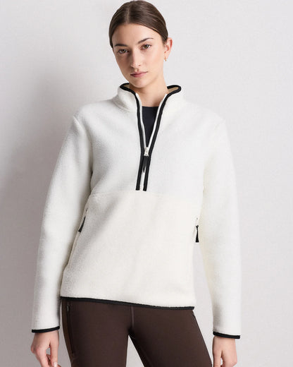 Sherpa Half-Zip Jacket - XS / Deep Navy/Spa Blue