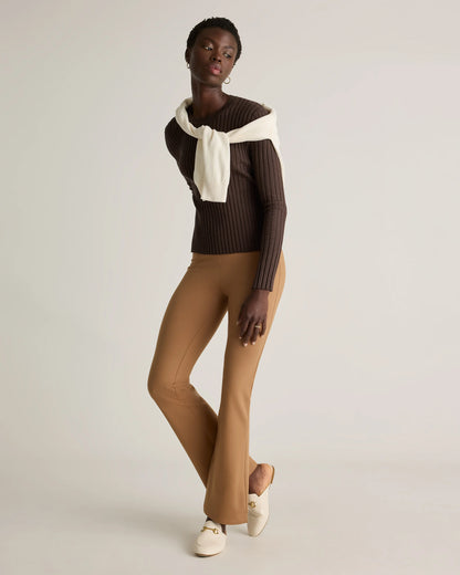 Ultra-Stretch Ponte Bootcut Pants - XS / Roasted Pecan
