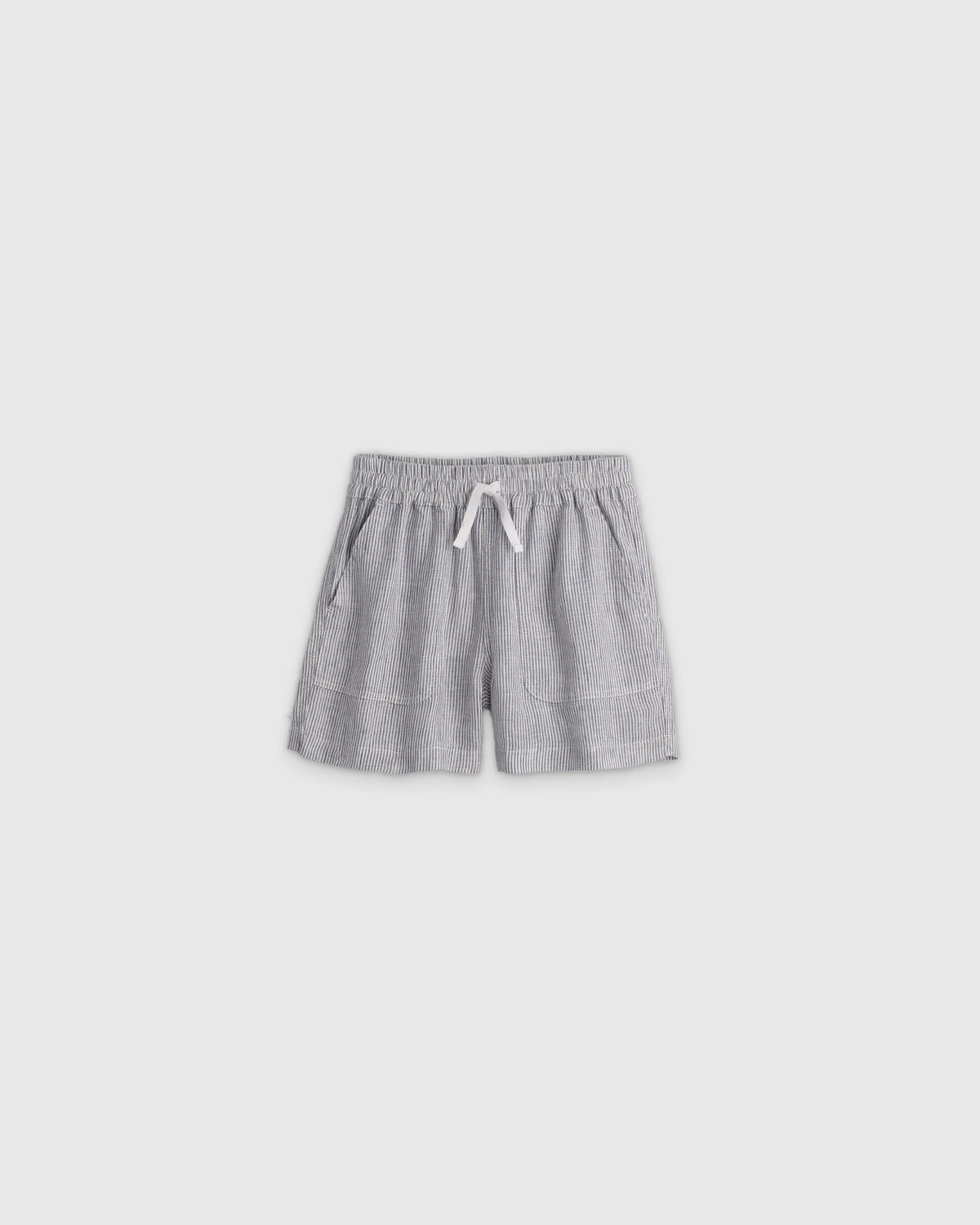 100% European Linen Drawstring Shorts - 2T / Vintage Pink Chambray