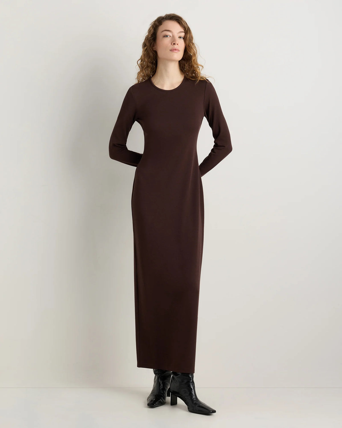 Long Sleeve Knit Maxi Dress - XS / Deep Navy