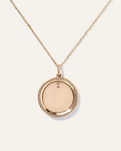 14K Gold Pave Zodiac Medallion Necklace - One Size / Yellow Gold