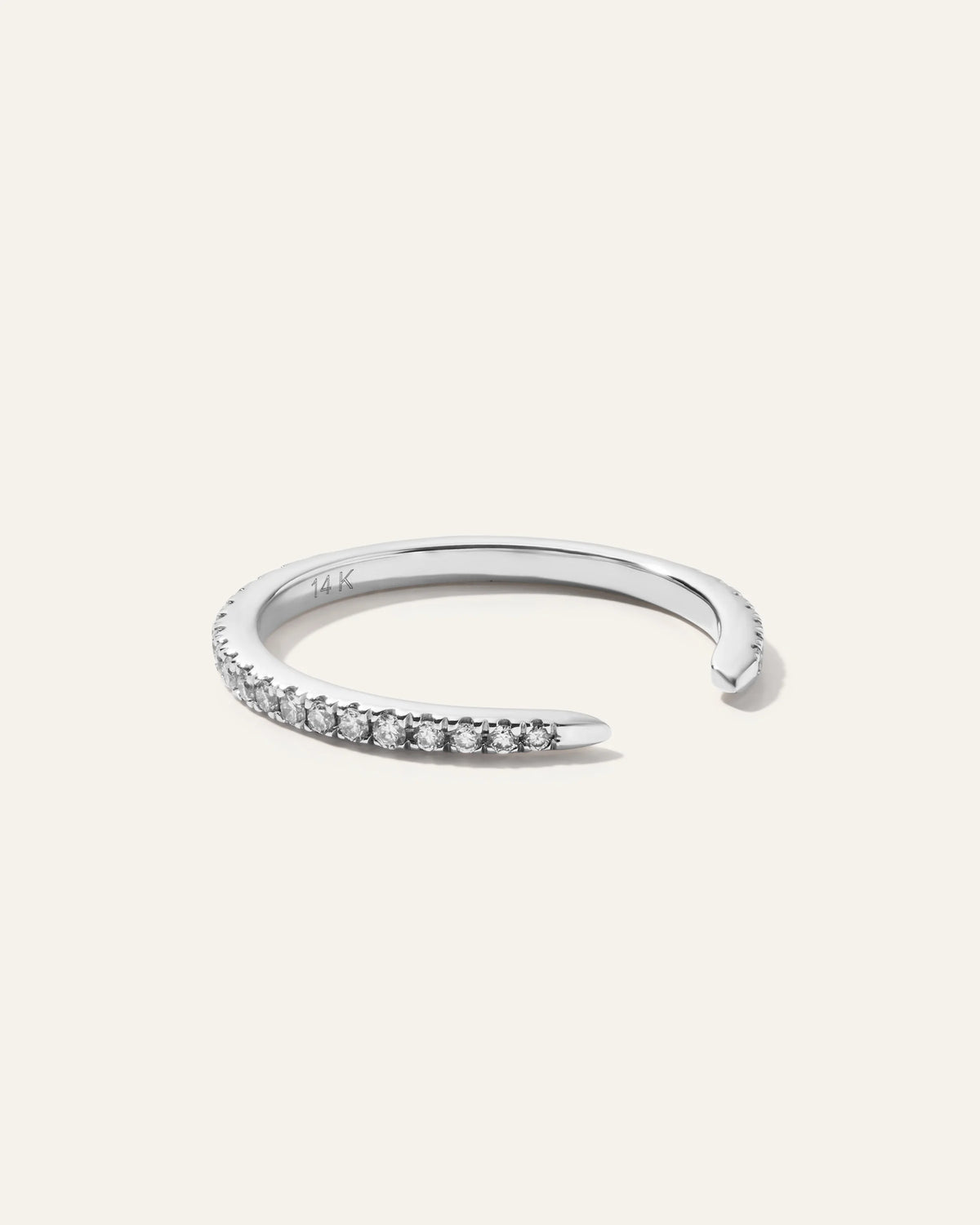 14K Diamond Open Claw Ring - 4 / White Gold