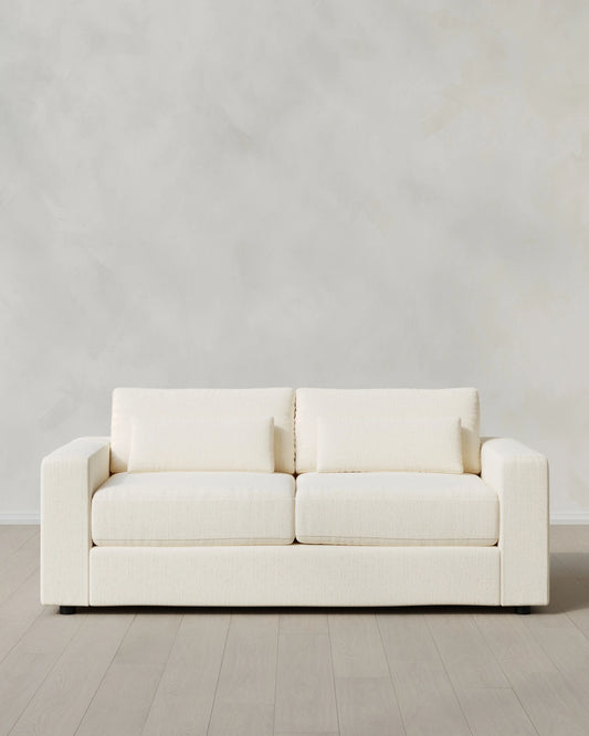 Ashford Deep Seat Sofa in Performance Chenille Linen Blend - 7ft / Snow