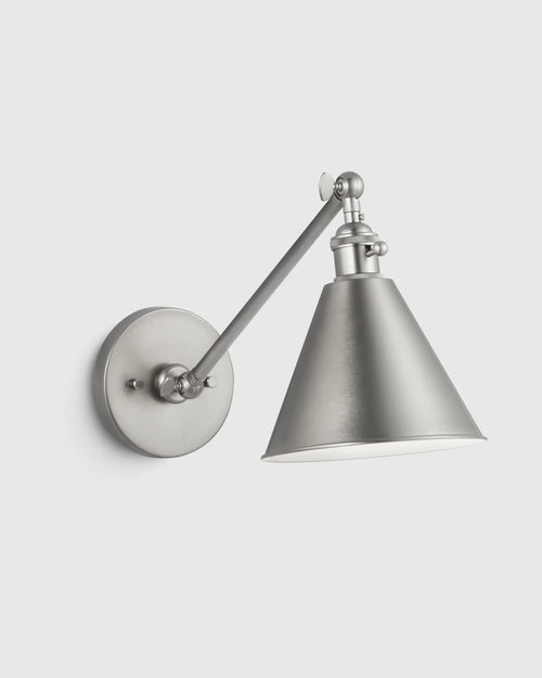 Articulating Single Arm Steel Wall Sconce - One Size / Silver