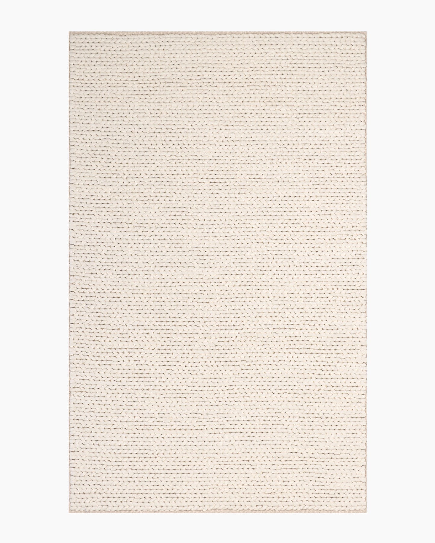 Chunky Hand Braided Wool Rug - 3' x 5' / Neutral