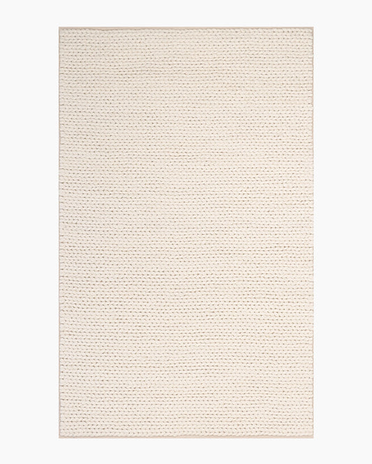 Chunky Hand Braided Wool Rug - 3' x 5' / Neutral