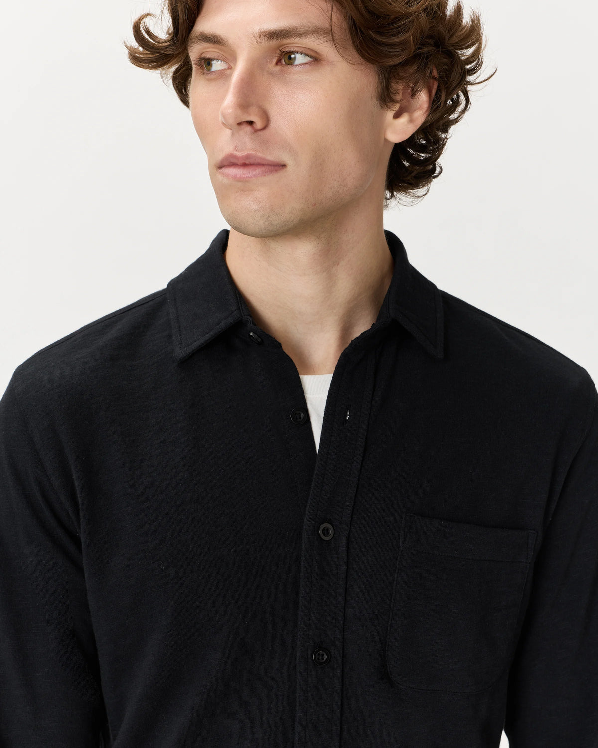 100% Organic Cotton Slub Long Sleeve Button Up Shirt - S / Heather Grey