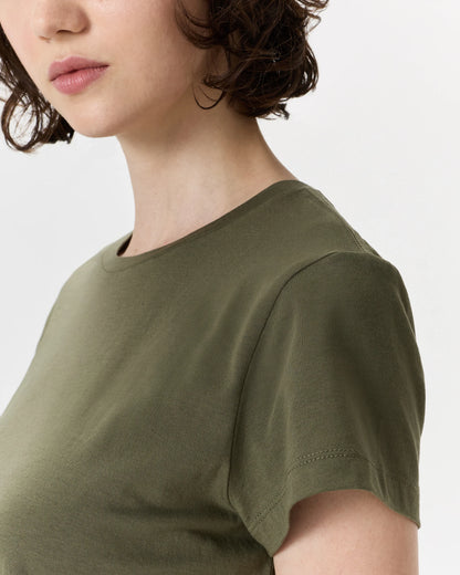 Cotton Modal Crew Neck Swing Tee - XS / White