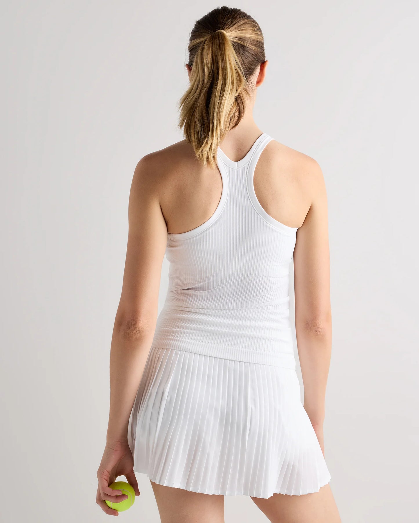 Seamless Ribbed Bra Tank - XS / Classic White