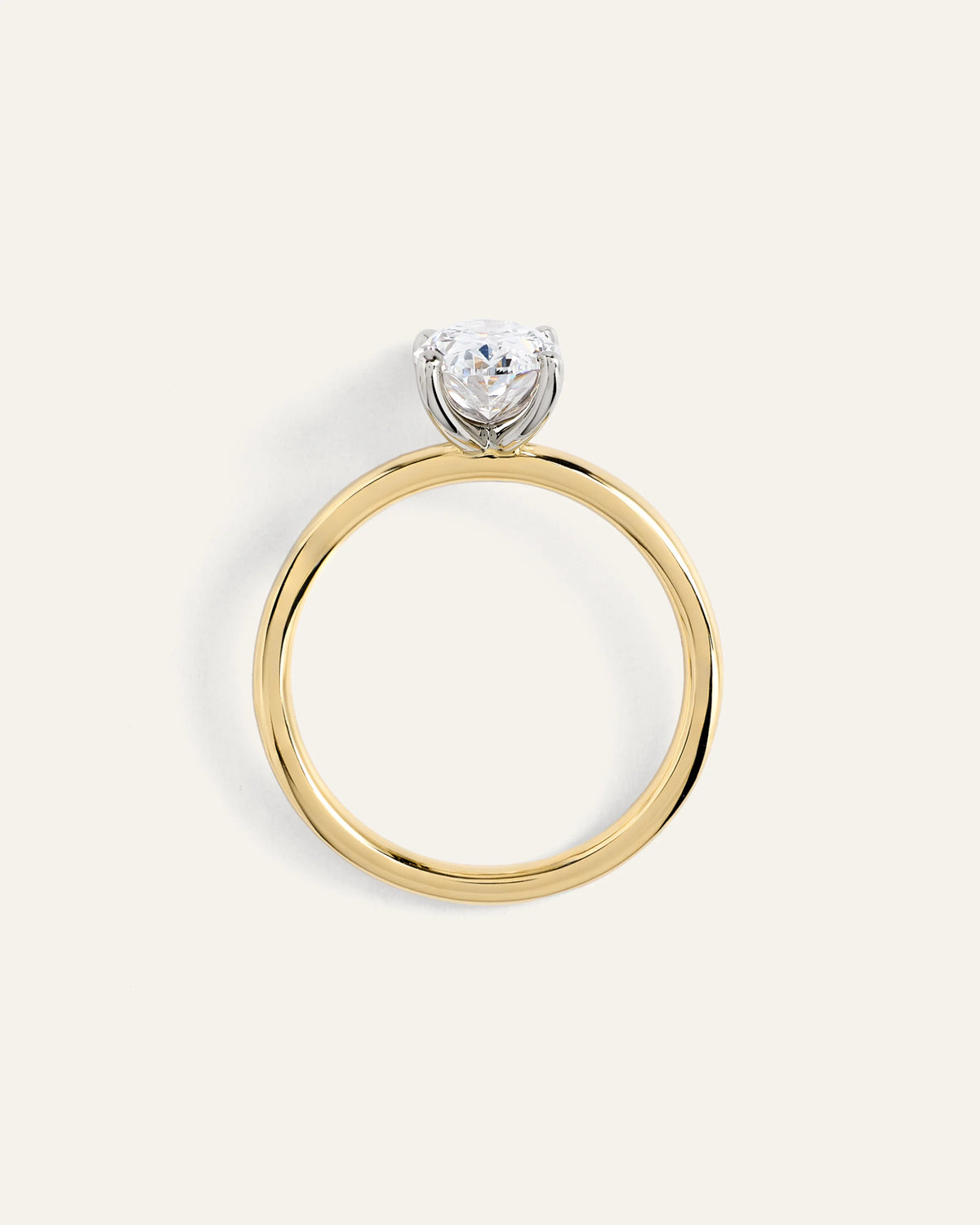 Lab Grown Diamond Oval Comfort Fit Engagement Ring - 1.50ct - 4 / Yellow Gold