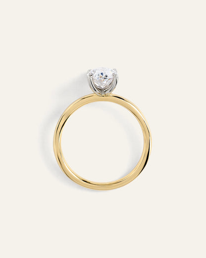Lab Grown Diamond Oval Comfort Fit Engagement Ring - 1.50ct - 4 / Yellow Gold