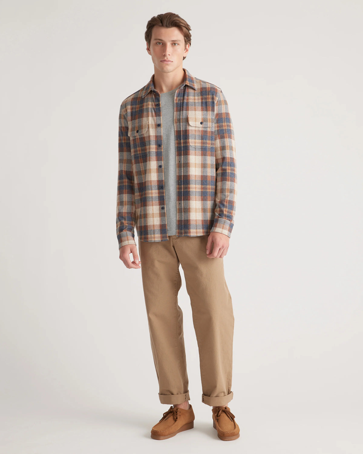 Stretch Sweater Fleece Shirt - S / Off-White