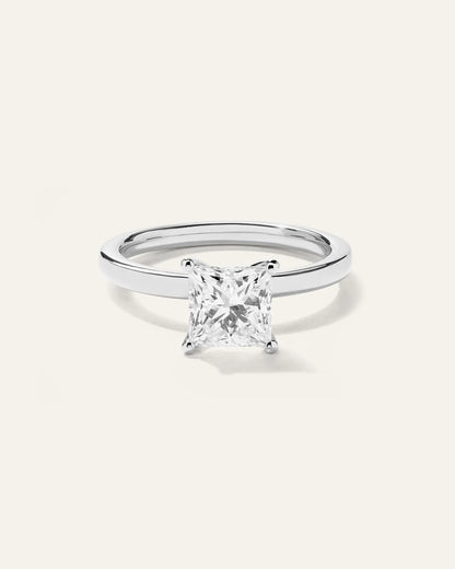 Lab Grown Diamond Princess Comfort Fit Engagement Ring - 1.5ct - 4 / Yellow Gold