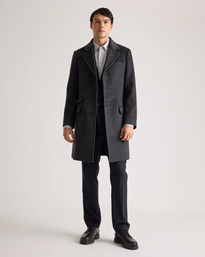 100% Mongolian Cashmere Double-Faced Overcoat - S / Heather Graphite