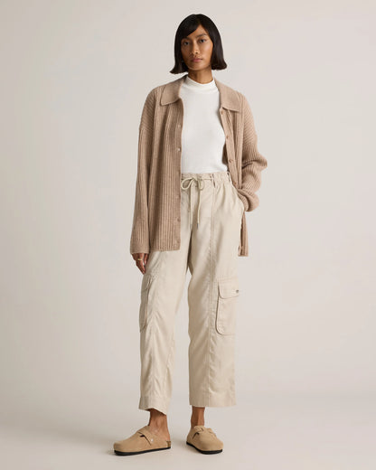 Vintage Wash Tencel Drawstring Cargo Pants - XS / Olive