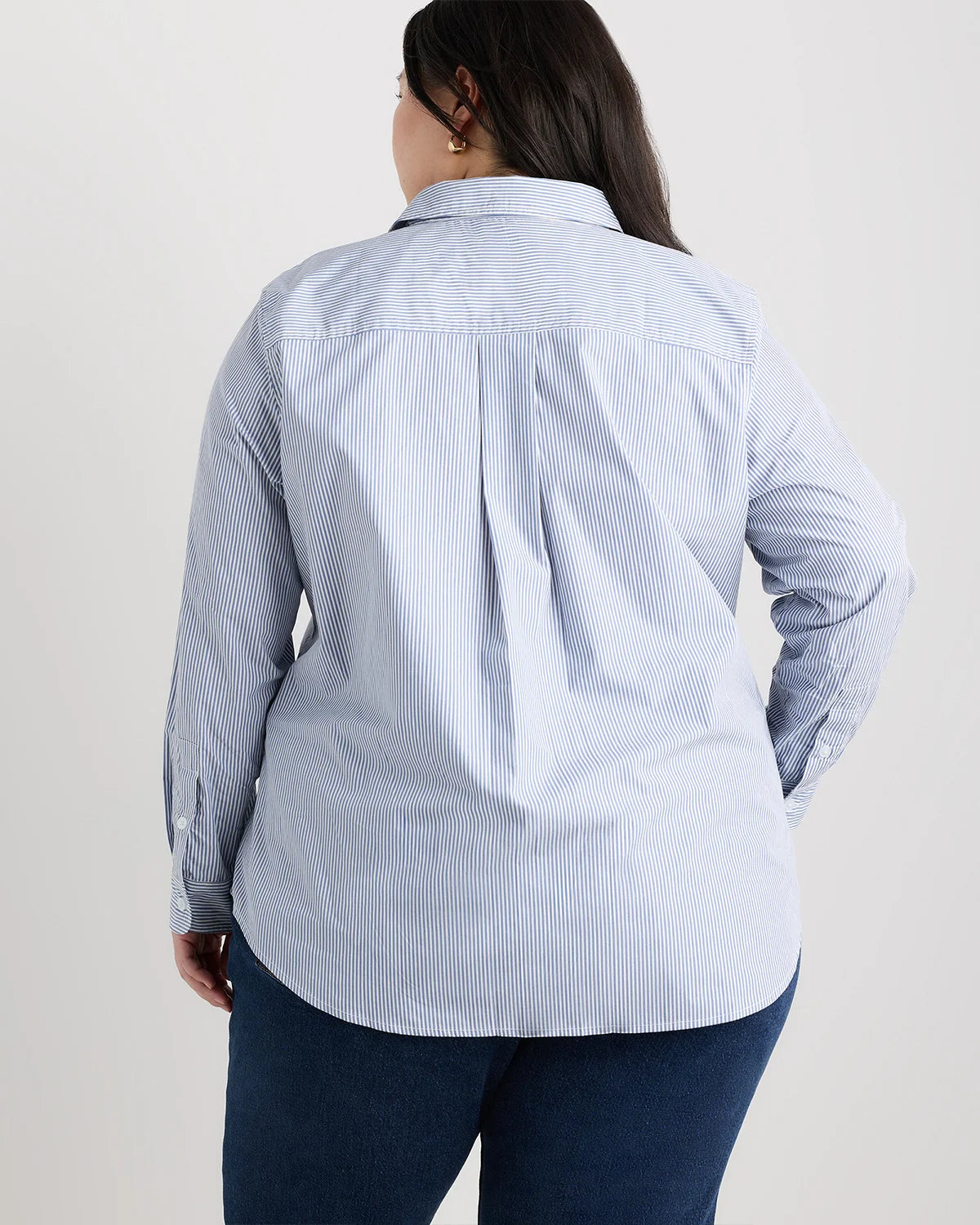 100% Organic Cotton Poplin Long Sleeve Shirt - 1X / Classic White